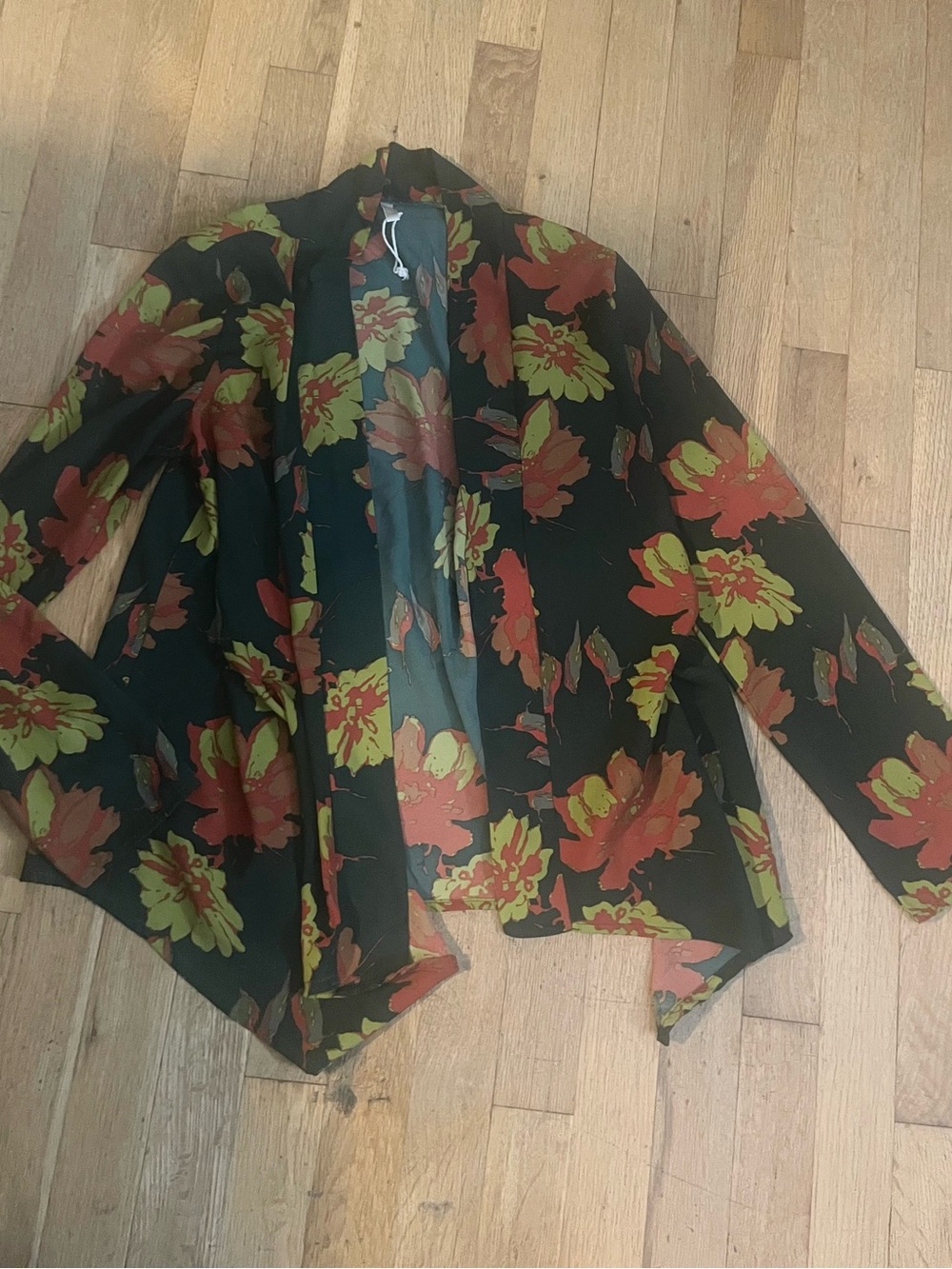 PinkBlush Women’s Dark Green Floral Cardigan Jacket